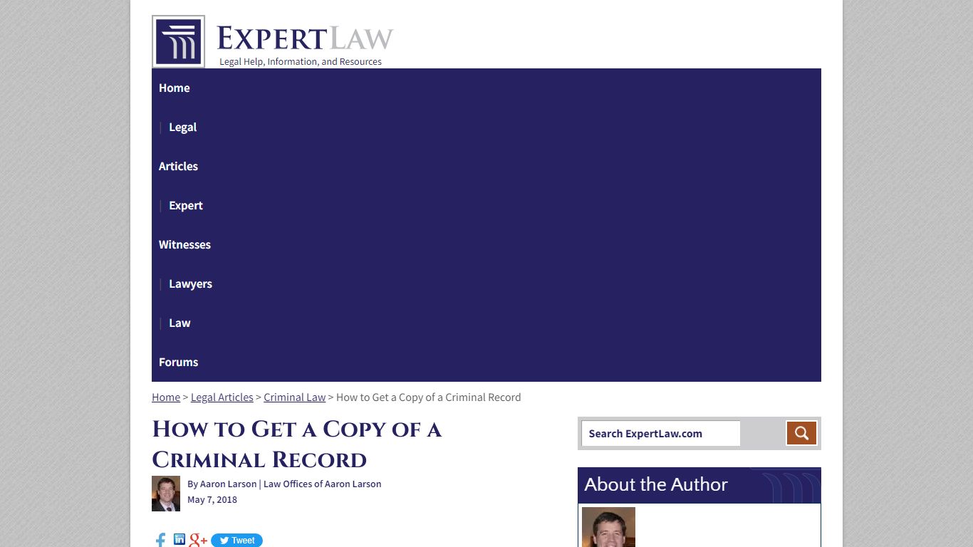 How to Get a Copy of a Criminal Record | ExpertLaw